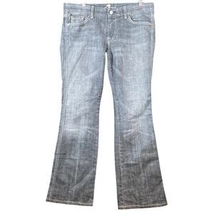 7 For All Mankind Womens Jeans Black Denim A Pocket Flared Mid Rise 32